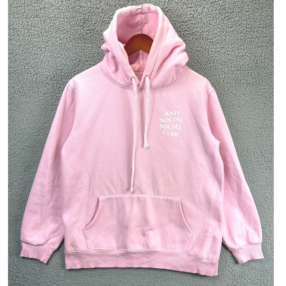 Anti Social Social Club Classic Logo Hoodie Sweatshirt Mens XL Pink Streetwear